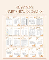 Fall Baby Shower Game Bundle, Boho Fall Baby Shower, Little Pumpkin Baby Shower, Fall Pumpkin Baby Shower Games, Editable Template, F3