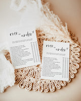 Over or Under Bridal Shower Game, Minimalist Bridal Shower, Modern Bridal Shower Game, Over or Under Trivia Game, Editable Template, M2