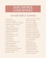 Fall Baby Shower Game Bundle, Boho Fall Baby Shower, Little Pumpkin Baby Shower, Fall Pumpkin Baby Shower Games, Editable Template, F3