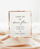 Glow Stick Sign Template, Wedding Glow Sticks Sign, Light Up the Dance Floor, Minimalist Wedding Send Off Sign, Glow Sticks Send Off, M9