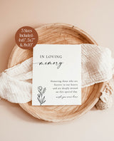 In Loving Memory Wedding Sign, Forever In Our Hearts Sign, Modern Minimalist Wedding Memorial, Memory Table Sign, Editable Template, M9