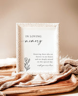 In Loving Memory Wedding Sign, Forever In Our Hearts Sign, Modern Minimalist Wedding Memorial, Memory Table Sign, Editable Template, M9