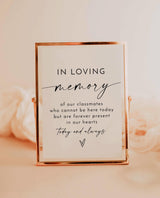 High School Reunion Memorial Sign, Class Reunion Memorial Sign, In Loving Memory Sign, Forever in Our Hearts Sign, Editable Template, M9