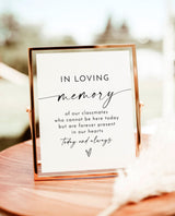 High School Reunion Memorial Sign, Class Reunion Memorial Sign, In Loving Memory Sign, Forever in Our Hearts Sign, Editable Template, M9