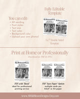Newspaper Bridesmaid Proposal Card, Will You Be My Bridesmaid, Modern Bridesmaid Proposal Card, Bridesmaid Proposal, Editable Template, N2