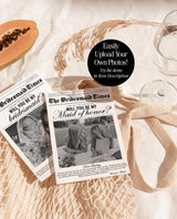 Newspaper Bridesmaid Proposal Card, Will You Be My Bridesmaid, Modern Bridesmaid Proposal Card, Bridesmaid Proposal, Editable Template, N2
