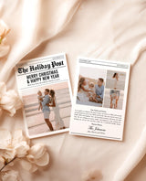 Christmas Card Template, Newspaper Christmas Card, Modern Holiday Card, The Holiday Post, Family Christmas Card, Newspaper Holiday Card, N2