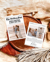 Christmas Card Template, Newspaper Christmas Card, Modern Holiday Card, The Holiday Post, Family Christmas Card, Newspaper Holiday Card, N2