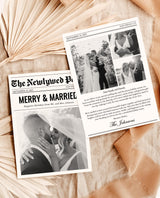 Christmas Card Template, Newspaper Christmas Card, Modern Wedding Thank You Card, Wedding Photo Thank You Card, Newspaper Holiday Card, N2