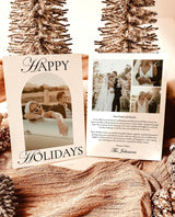 Christmas Card Template, Newspaper Christmas Card, Modern Wedding Thank You Card, Wedding Photo Thank You Card, Newspaper Holiday Card, N2