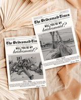 Newspaper Bridesmaid Proposal Card, Will You Be My Bridesmaid, Modern Bridesmaid Card, Bridesmaid Proposal Newspaper, Editable Template, N2