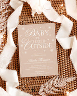 Baby It's Cold Outside Baby Shower Invitation, Winter Baby Shower Invite, Winter Wonderland Gender Neutral Baby Shower, Editable Template W2