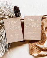 Baby It's Cold Outside Baby Shower Invitation, Winter Baby Shower Invite, Winter Wonderland Gender Neutral Baby Shower, Editable Template W2