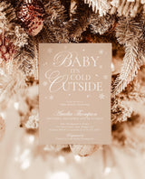 Baby It's Cold Outside Baby Shower Invitation, Winter Baby Shower Invite, Winter Wonderland Gender Neutral Baby Shower, Editable Template W2