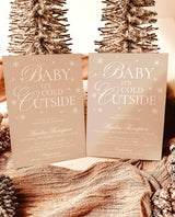 Baby It's Cold Outside Baby Shower Invitation, Winter Baby Shower Invite, Winter Wonderland Gender Neutral Baby Shower, Editable Template W2