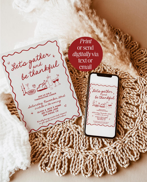 Thanksgiving Invite Template, Friendsgiving Dinner Invitation, Thanksgiving Text Message Invite, Thanksgiving Dinner, Editable Template, H1