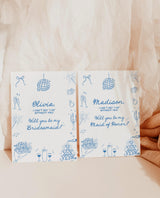 Bridesmaid Proposal Card, Hand Drawn Bridesmaid Proposal Card, Will You Be My Bridesmaid, Bow Bridesmaid Proposal Template, H1