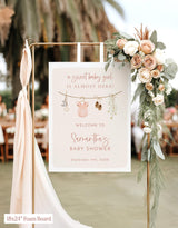Girl Clothesline Baby Shower Welcome Sign