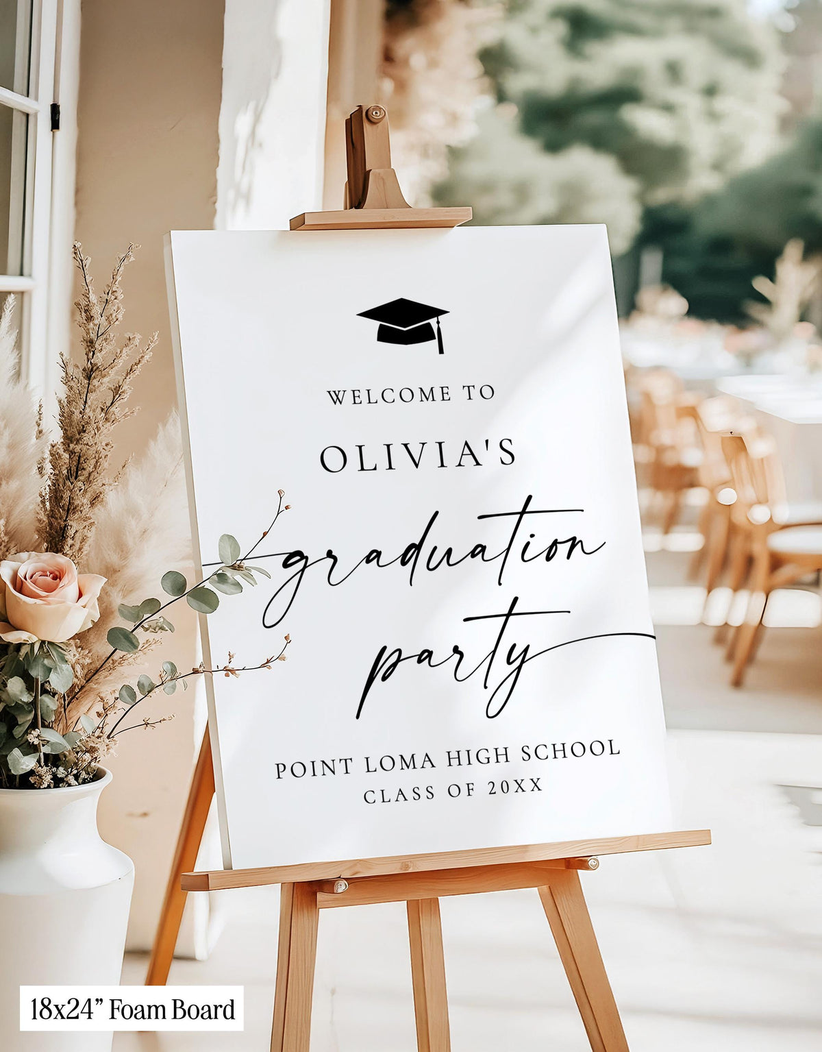 Graduation Party Welcome Sign | Modern Minimalist Theme