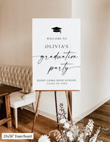 Graduation Party Welcome Sign | Modern Minimalist Theme - close-up detail