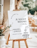 Champagne Tower Rehearsal Dinner Welcome Sign