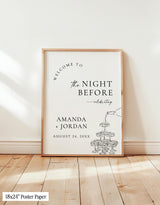 Champagne Tower Rehearsal Dinner Welcome Sign