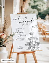 Engagement Party Welcome Sign | Minimalist Modern Champagne Tower