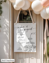 Engagement Party Welcome Sign | Minimalist Modern Champagne Tower - mockup display