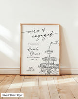 Engagement Party Welcome Sign | Minimalist Modern Champagne Tower
