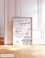 Engagement Party Welcome Sign | Minimalist Modern Champagne Tower