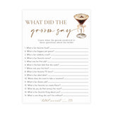 What Did the Groom Say Bridal Shower Game | Love is Brewing Espresso Martini - styled photo
