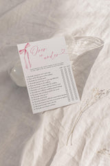 Over Or Under Game Baby Shower Game | Pink Bow - detail view
