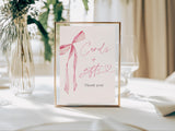 Cards and Gifts Sign Baby Shower Sign | Pink Bow - styled photo
