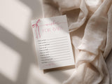 Wishes for Baby Card Baby Shower Card | Pink Bow - mockup display
