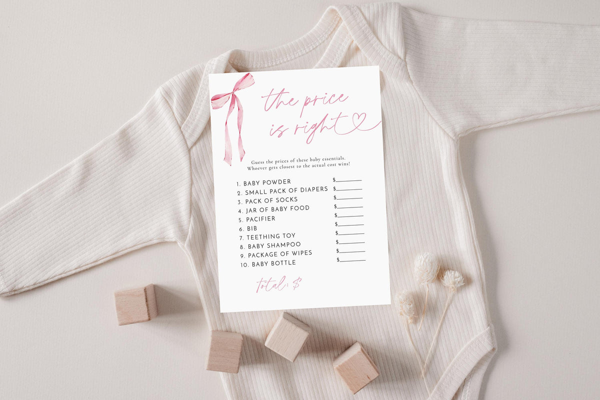 The Price is Right Game Baby Shower Game | Pink Bow