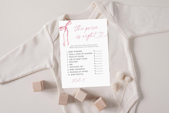 The Price is Right Game Baby Shower Game | Pink Bow
