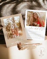 Graduation Party Invitation with Envelopes | Minimalist Photo Announcement Modern Invite 5x7 - detail view