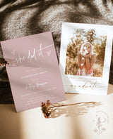 Graduation Party Invitation with Envelopes | She Did It Modern Photo Announcement 5x7