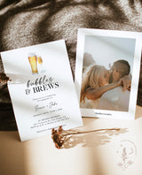 Bubbles and Brews Engagement Party Invitation with Envelopes