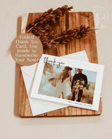Folded Photo Wedding Thank You Card with Envelopes | Blank Inside Modern Minimalist