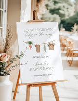 Locally Grown Baby Shower Welcome Sign | Farmers Market Boho - detail view