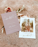 Graduation Party Invitation with Envelopes | She Did It Modern Photo Announcement 5x7