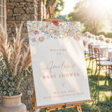 Modern Floral Baby Shower Welcome Sign | Pink Flowers