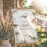Dinosaur Birthday Party Welcome Sign | Kids Dino Theme - Printed Sign by Wild Bloom Design Studio