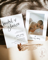 Personalized Minimalist Bridal Shower Invitation with Envelopes
