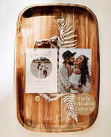 Cream Photo Save the Date with Envelopes