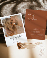 Terracotta Wedding Invitation with Envelopes
