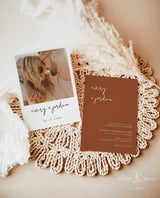 Terracotta Wedding Invitation with Envelopes