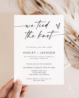 We Tied the Knot Elopement Announcement with Envelopes — Minimalist
