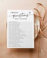 20 Questions About the Bride Bridal Shower Game | Minimalist Trivia